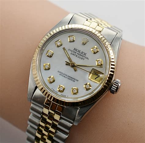 silver and gold ladies rolex|rolex 18k gold watch price.